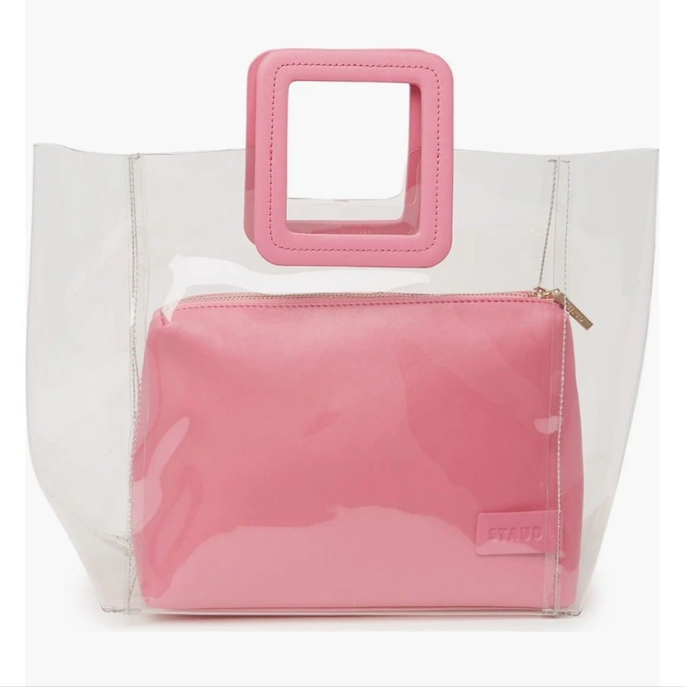 STAUD Shirley Pink PVC Tote Bag
